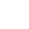 A black and white icon featuring two overlapping clocks